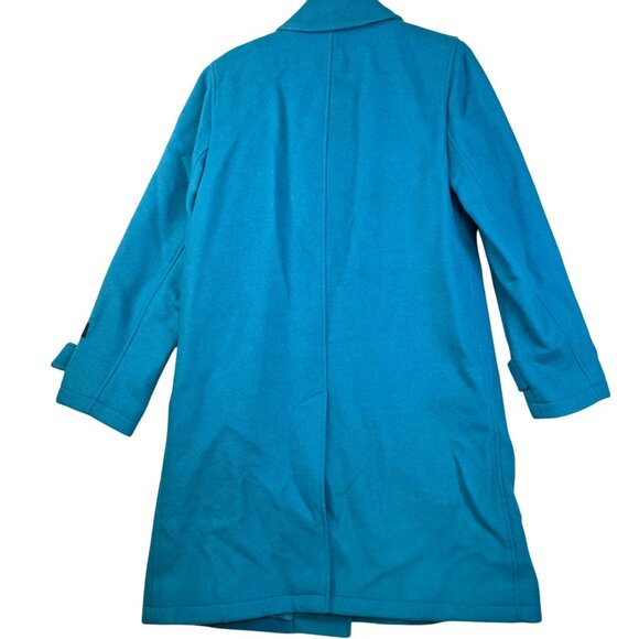 Wool Duffle Coat Size 8 Turquoise Harvé Benard By Benard Holtzman Vintage 80s - Picture 4 of 14